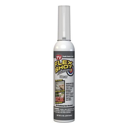 FLEX SHOT FLEX SEAL Family of Products  Clear Rubber All Purpose Waterproof Sealant 8 oz FSH8C-4